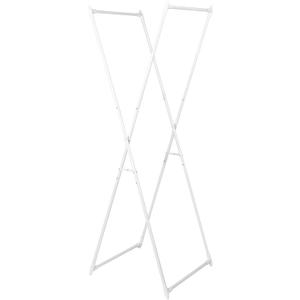 Household Essentials Valet Folding Clothes Rack, Strong Metal X-Frame, Chic Design, Great for Guest and Dressing Rooms, Portable and Easy to Use, Folds Flat, White