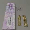 Minyee Compatible with Samsung Galaxy Watch 7 6 5 4 FE 40mm 44mm/Watch 6 Classic 43mm 47mm/Watch 5 Pro 45mm Band Women, 20mm Pretty Dressy Stainless Steel Metal Adjustable Round Studded Link Bracelet (Champagne Gold)