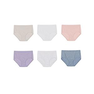 Hanes Women's Organic Cotton Panties Pack, ComfortSort Underwear, May Vary, Assorted Colors, 6-Pack Briefs, 9/2XL