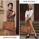 LOVEVOOK Laptop Bag for Women Vintage Leather Work Tote 15.6 inch Large Capacity Computer bag with Clutch Purse for Office, Travel, Casual