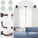 TVWOO Bronze Wrap Around Curtain Rods 28 to 48":Blackout Adjustable Window Curtain Rod,Room Darkening Heavy Duty Curved French Metal Single Drapery Rods for Bedroom Kitchen Easy Install,Antique Bronze