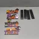 4 Pieces Happy Halloween Wooden Centerpiece Signs Halloween Table Decorations Happy Halloween Table Toppers with Witch Pumpkin Decor Halloween Decorations for Home Classroom Kitchen, 9 x 5 Inches