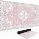 Baziabbo Pink Desk Mat,XXL Extended Large Mouse Pad,Durable Gaming Mousepad with Stitched Edge,Non-Slip Rubber Base Keyboard Desk Pads for Work Home Game, 35.4"L x 15.7"W