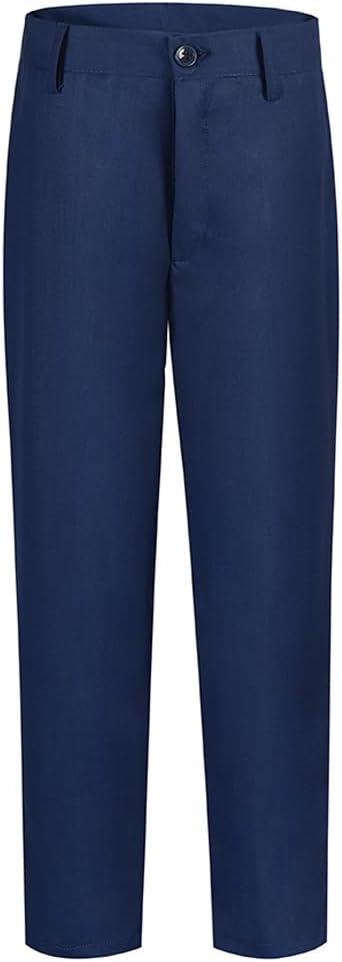 Boys Dress Pants Sim Fit Formal Adjustable Pants for Boys Kids School Uniform Trousers (16, Pants-Navy Blue)