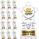Tondiamo 12 Pcs Acrylic Champion Trophy, Winner Prizes Champion Trophies Awards for Sports Competition Prizes Souvenir Gift Decoration