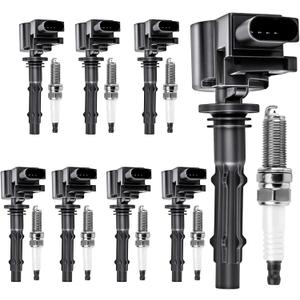 8PCS UF535 Ignition Coils Pack & 95983 Spark Plugs 4.7L 5.5L Compatible with Mercedes-Benz CL550 CLK550 CLS550 E550 G550 GL450 GL550 S500 S550 SL550 2007 2008 2009 2010 2011 2012 2013 2014 2015