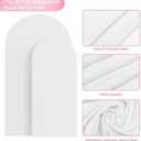 Wokceer Wedding Arch Backdrop Cover 7.2FT, 6FT Spandex Fitted White Arch Covers 2 Set Round Top Chiara Arches Backdrop Cover for Birthday Party Ceremony Banquet Decoration