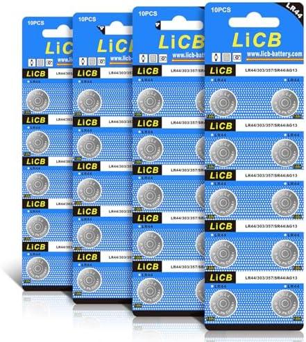LiCB 40 Pack LR44 AG13 357 303 SR44 Batteries 1.5V Button Coin Cell Battery