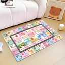 Kids ABC Rug for Playroom, Classroom Alphabet Area Carpet Playmat,Washable Toddler Mat for Baby Room,Play Room,Bedroom,Floor,Nursery (Pink,3'x5')