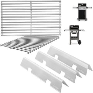 Grill Parts for Weber GS4 Spirit II & I E210 S210 E220 S220, GS4 Spirit 2 Grill Parts for Weber Flavorizer Bars 7635 67045 69796, Grates 7637 Replacement for Weber Spirit 2 Burner Kit, Stainless Steel