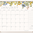 Desk Calendar 2026 with Desktop Mat, Cabbrix Large Desk Pad Calendar 22 x 17 Inch Runs From January 2026 to June 2027, Floral Design Calendar 2026 for Home School and Office (Apricot)