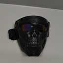 Skull Mask Full Face Tactical Masks for CS Survival Games Shooting Cosplay Movie Paintball Halloween Scary Masks (Black+Colourful-Lens)