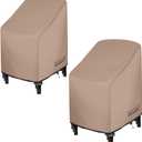 ULTCOVER Stackable Patio Chair Cover Waterproof Outdoor Stack of Chairs Cover 2 Pack Fits Up to 26W x 34D x 45H inches