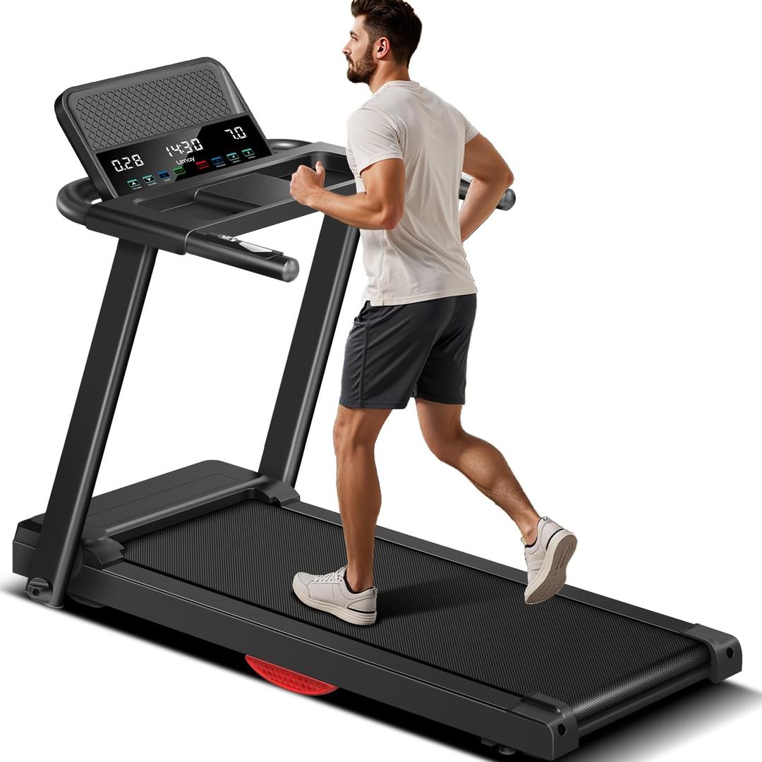 Treadmills for Home, 15% Incline Treadmill, Folding Treadmill Filpped Screen and Heart Rate Sensor, 3.0HP Quiet Brushless Dual Cushion System, 300lbs Weight Capacity