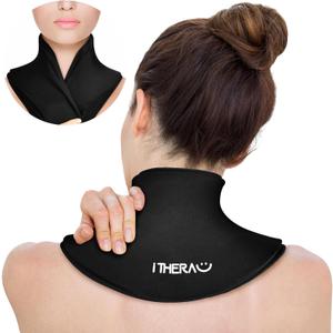iTHERAU Neck Ice Pack Wrap Gel, Cooling Pad for Cervical and Shoulder, Cold & Hot Compress, Neck Relief Wraps, Flexible Ice Packs for Injuries Reusable, Pain Relief, Swelling, Office Pressure