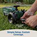 Orbit Traveling Tractor Water Sprinkler - Self-Propelled Traveling Sprinkler for Wide Lawn Coverage - Cast-Iron Body with Adjustable Coverage - Three-Speed - Automatic Shut Off - 58322