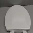 Elongated Toilet Seat, 18.5 Soft/Slow Close Oval (Oblong) Toilet Seat for Elongated Toilets, No-Slam Quiet-Close Lid, Easy-to-Install & Clean, Durable Never-Loosen White Plastic Seat