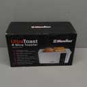 Mueller UltraToast Full Stainless Steel Toaster 4 Slice, Long Extra-Wide Slots for Bagels and Waffles, 6 Browning Levels, LED Display, Cancel/Defrost/Reheat Functions & Removable Tray, Kitchen Gadgets