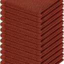 Homaxy 100% Cotton Waffle Weave Kitchen Dish Cloths, Ultra Soft Absorbent Quick Drying Dish Towels, 12 x 12 Inches, 12-Pack, Rust