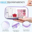 Hoolerry 4 Pcs Hard Clear Zipper Case Makeup Bags Plastic Zipper Pouch Transparent Storage Box Containers for Cosmetics, Snacks, Building Blocks, Puzzles(Clear,7.5 x 3.9 x 2 in,Multicolor)