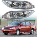 Silscvtt Fog Lights Assembly Replacement for 2005-2008 Corolla with Bulbs + Bezel Front Driving Fog Light Left+Right Side (Passenger & Driver Side)