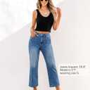 GRAPENT Jeans for Women Trendy High Waisted Loose Straight Leg Stretchy Denim Ankle Pants Cropped Jeans with Pockets (Blue), 12