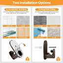 TONIAL Curtain Rods No Drilling 32 to 58 inches, 5/8 Inch Adjustable Curtain Rods for Windows from 40 to 53 Inches, Renter Friendly Drapery Rod with Adhesive Brackets for Kitchen Apartment, Bronze