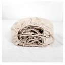 Simple&Opulence Linen Fitted Sheet (1 Piece) - 14 Inch Deep Pocket Mattress Cover Natural Flax Cotton Blended Soft Breathable Bedding - Linen, Twin Size