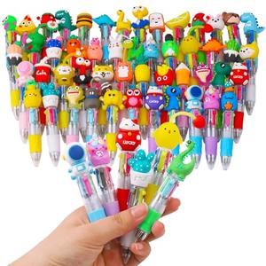 CZWZ 50Pcs Mini Multicolor Pens in One 4-in-1 Cute Pens Bulk for Kids, Ballpoint Pen for Birthdays and Children's Parties, Fun Pen Gifts Assorted Ink Kawaii Pen