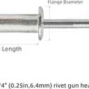 20Pcs 5/16 "(0.31in, 8mm) Aluminum Blind Pro Rivets, Aluminum Grip and Steel Mandrel, Industrial Grade Heavy Duty (5/16"x25/32")