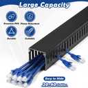 ZhiYo 2x2in Cable Raceway, Server Rack Cable Management Under Desk Cord Organizer, Electrical Safe PVC Cable Hider Open Slot Wire Raceway for Network/PC/TVs, Wire Duct Black