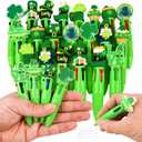 LiYiQ 25 Pcs St Patrick's Day Multicolor Pen in One Cartoon Cute Fun 4-in-1 Cute Pens Bulk Kawaii Top Hat Clover Shamrock Leather Boots Gnome Beer Shape Ballpoint Pens for Fun Gifts