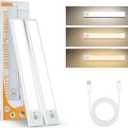 Under Cabinet Lights 2 Pack 12 inch Rechargeable Battery Operated Motion Sensor Light Indoor USB Charging Closet Lights Battery Operated with 3 Color Temps for Kitchen, Stairs, Home