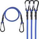 WORKPRO 24 Inch Bungee Cords with Hooks, 4 Pack Superior Rubber Heavy Duty Bungee Straps Strong Elastic Rope for Outdoor Tent, Luggage Rack, Camping, Cargo, RV, Bike, Transporting, Storage, Blue
