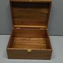 DRASTAR Wooden Keepsake Box, Large Acacia storage box with a Hinged Lid, Memory treasure box for Crafts and Photo Storage
