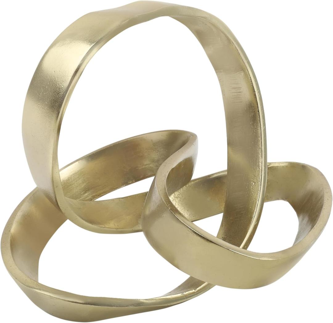 JONATHAN Y DEC1000C Chamberlain 7" Aluminum Abstract Knot Decorative Sculpture Home Decor for Office, Bedroom, Living Room, Shelves & Coffee Tables, Gold