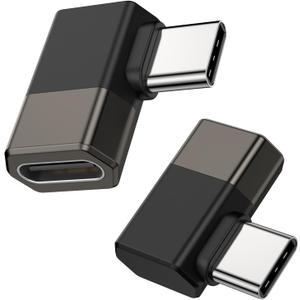 5 x Fidioto Right Angle USB C Adapter 2Pack, Zinc alloy adapters, 90 Degree USB C Male to Type C Female Adapter Compatible with MacBook/Steam Deck/Switch/Notebook/PC/Tablet/Type-C Phones and More Devices.