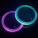 LED Cup Holder Lights, 2pcs LED Car Coasterss with 7 Colors Luminescent Light Cup Pad, USB Charging Cup Mat for Drink Coaster Accessories Interior Decoration Atmosphere Light.