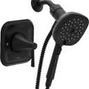 Moen Ronan Matte Black Single-Handle Modern Shower Faucet with Square Handheld Rain Shower Spray Head Featuring Magnetix, Valve Included, 82023BL