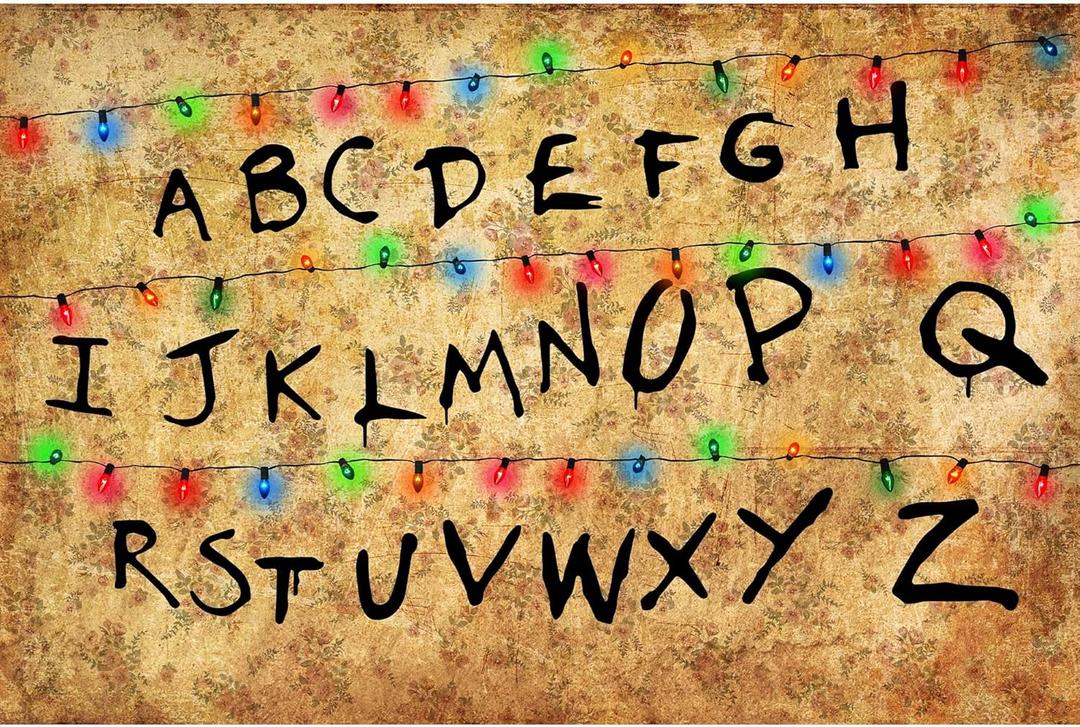 10x6.5ft Photography Backdrop Rustic Alphabet Colorful Lights Background Kids Birthday Party Decorations Supplies Cake Table Banner Photo Booth Props Cake Table Banner SK6228H