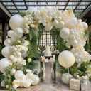 White Balloon Arch Kit Double Stuffed Ivory Beige Balloon Garland Blush Cream White Pearl Balloons for Baptism Baby Shower Birthday Bridal Shower Wedding Bachelorette Anniversary Party Decor