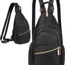 Small Crossbody Sling Bag for Women, Mini Backpack Sling Backpack Convertible, Chest Bag for Hiking Daypack (Black)