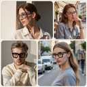 Reading Glasses for Men Women, 2 Pairs Quality Blue Light Readers Spring Hinge, Bright Black & Smoke TortoiseShell2 Mix,1.0