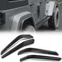 Front & Rear Fender Liner Fender Trim Extension Protector Compatible with 2007-2018 Jeep Wrangler JK JKU