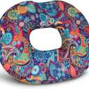 Donut Pillow for Tailbone Pain, Hemorrhoid Pillow for Sitting, Memory Foam Donut Hemorrhoids Seat Cushion for Tailbone Pain Relief & Women Postpartum Pregnancy (one size, Flower06)