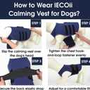 IECOii Calming Anxiety Vest for Dogs, Stretchy Stress and Anxiety Relief Wrap for Storm Fear Travel Loud Noise, Soft Adjustable Thunderstorm Jacket for Anxiety, Dark Blue, Size XL