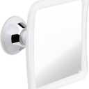 MIRRORVANA Fogless Shower Mirror with 360 Suction Cup - Anti Fog & Mist Free Shatterproof Shaving Mirror for Bathroom - 16cm x 16cm (Pure White)