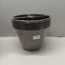 12 inch Pots for Plants, 4 Pack Large Outdoor Planter Pot with Drainage Holes & Saucers, Plastic Flower Pots for Indoor Plants, Decorative Garden Pots for Indoor & Outdoor Plant (Black Copper)