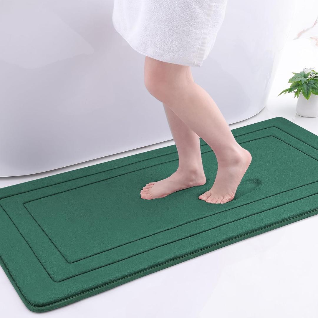 Arotive Memory Foam Bathroom Rug Mat 47x24, Ultra Soft and Absorbent Bath Mat, Machine Wash Dry, Comfortable Bath Rug Carpet for Bathroom Floor, Tub and Shower, Dark Green Arotive Memory Foam Bathroom Rug Mat 47x24, Ultra Soft and Absorbent Bath Mat, Machine Wash Dry, Comfortable Bath Rug Carpet for Bathroom Floor, Tub and Shower, Dark Green