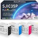 SJIC35P Ink Cartridge Remanufactured for SJIC35P SJIC35P-BK SJIC35P-C SJIC35P-M SJIC35P-Y Ink Tank for ColorWorks CW-C6000P CW-C6000A CW-C6500P CW-C6500A Inkjet Printer (Gloss BlackC/Y/M)